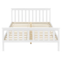 Holzbett Hellnar 140x200 cm mit Kaltschaummatratze Weiss