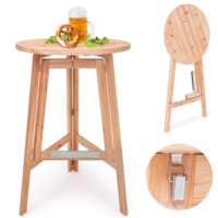 Bistrotisch Ø78cm Stehtisch aus Massivholz - klappbar