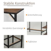 Bistrotisch Set Stehtisch Küchentisch mit 2 Barhocker