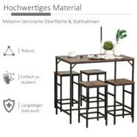 Bistrotisch Set Stehtisch Küchentisch mit 4 Barhocker