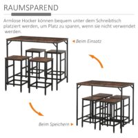 Bistrotisch Set Stehtisch Küchentisch mit 4 Barhocker