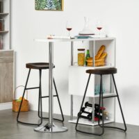 Bistrotisch Stehtisch Küchentisch Tresen 113x40x105 cm mit Weinregal