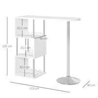 Bistrotisch Stehtisch Küchentisch Tresen 113x40x105 cm mit Weinregal