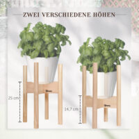 Blumenständer 2er Set aus Holz Blumentopfhalter