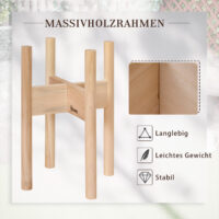 Blumenständer 2er Set aus Holz Blumentopfhalter