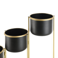 Pflanzständer Fleurus mit 3 Pflanztöpfen Schwarz Messing