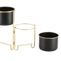 Pflanzständer Fleurus mit 3 Pflanztöpfen Schwarz Messing