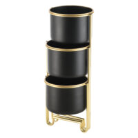 Pflanzständer Fleurus mit 3 Pflanztöpfen Schwarz Messing