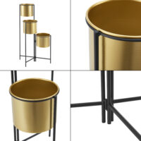 Pflanzständer Haasdonk 3-tlg. Schwarz Messingfarben