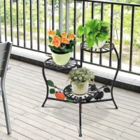 Blumentreppe Pflanzenregal Pflanzentreppe 3 Etagen - Metall