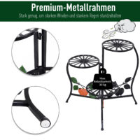 Blumentreppe Pflanzenregal Pflanzentreppe 3 Etagen - Metall