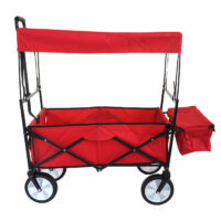 Bollerwagen Leiterwagen Handwagen klappbar ~ Dach/Hecktasche rot