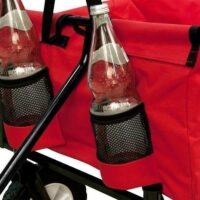 Bollerwagen klappbar rot mit Dach