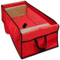 Bollerwagen klappbar rot mit Dach