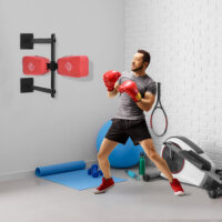 Boxgestell drehbar Wandmontage Stahl Kunstleder 82 x 65 x 14 cm