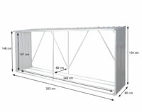 Brennholzregal Feuerholz Regal Aussen Metall 353cm