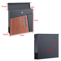 Briefkasten Alfstedt  37x37x10.5 cm Stahl Anthrazit/Holzoptik