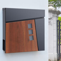Briefkasten Alfstedt  37x37x10.5 cm Stahl Anthrazit/Holzoptik