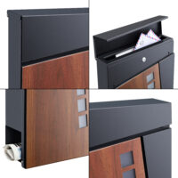 Briefkasten Alfstedt  37x37x10.5 cm Stahl Anthrazit/Holzoptik