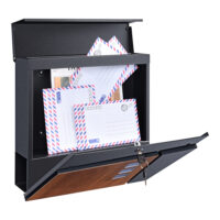 Briefkasten Alfstedt  37x37x10.5 cm Stahl Anthrazit/Holzoptik