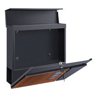 Briefkasten Alfstedt  37x37x10.5 cm Stahl Anthrazit/Holzoptik