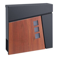 Briefkasten Alfstedt  37x37x10.5 cm Stahl Anthrazit/Holzoptik