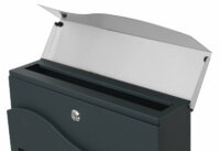 Briefkasten mit Zeitungsfach pulverbeschichtet anthrazit/Edelstahl