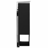 Briefkasten mit Zeitungsfach pulverbeschichtet schwarz/Edelstahl