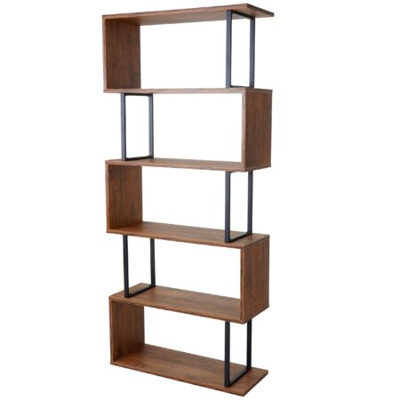 Bücherregal Dohna 183x80cm 3D-Struktur 5 Ebenen ~ Wildeiche