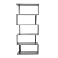 Bücherregal Dohna 183x80cm 3D-Struktur 5 Ebenen grau Metall