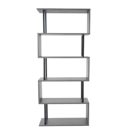 Bücherregal Dohna 183x80cm 3D-Struktur 5 Ebenen grau Metall