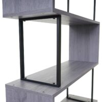 Bücherregal Dohna 183x80cm 3D-Struktur 5 Ebenen grau Metall