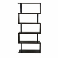 Bücherregal Dohna 183x80cm 3D-Struktur 5 Ebenen schwarz Metall
