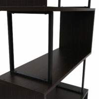 Bücherregal Dohna 183x80cm 3D-Struktur 5 Ebenen schwarz Metall