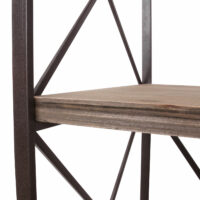 Bücherregal HWC Echtholz Metall ~ 4 Ebenen 142x60cm