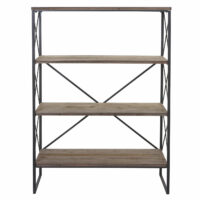 Bücherregal Industrial Holz Metall ~ 4 Ebenen 142x100cm