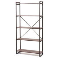 Bücherregal Industriedesign 165x80cm braun Wildeiche-Optik