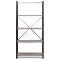 Bücherregal Industriedesign 165x80cm braun Wildeiche-Optik