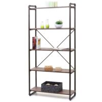 Bücherregal Industriedesign 165x80cm braun Wildeiche-Optik