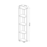 Bücherregal Aalestrup mit 4 Ebenen 153x34x26cm Eiche Anthrazit