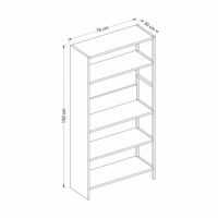 Bücherregal Herlev mit 4 Ablagen Artisan Eicheoptik Schwarz