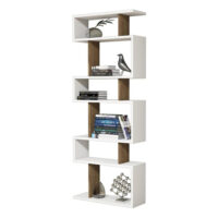 Standregal Sherma mit 6 Ablagen 157x60x20cm Weiss/Walnuss