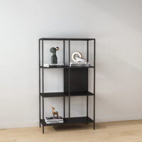 Bücherregal Ingå 144x75x35cm Metall Schwarz matt