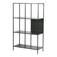Bücherregal Ingå 144x75x35cm Metall Schwarz matt