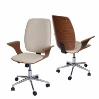 Bürostuhl Alta Chefsessel Bugholz creme-beige
