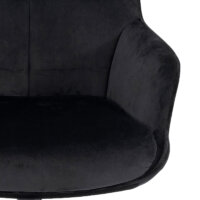 Bürostuhl Bowl mit Armlehne höhenverstellbar Samt schwarz