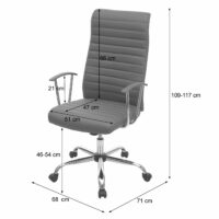 Bürostuhl Cagliari ergonomische Form grau