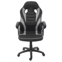 Bürostuhl Chefsessel Drehstuhl Kunstleder ~ schwarz/grau