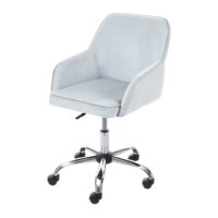 Bürostuhl Chefsessel Retro Design Samt grau
