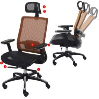 Bürostuhl Córdoba ergonomisch Kopfstütze Stoff/Textil schwarz-orange